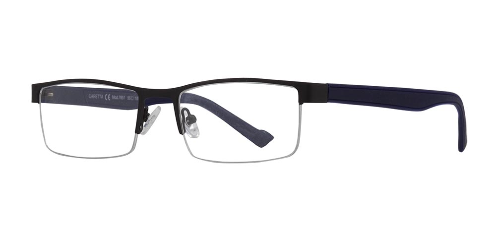 CARETTA Eyeglasses Teenage,Adult Man Rectangular Half Framed Metal Unfiltered CRTTA 7851-C.M06